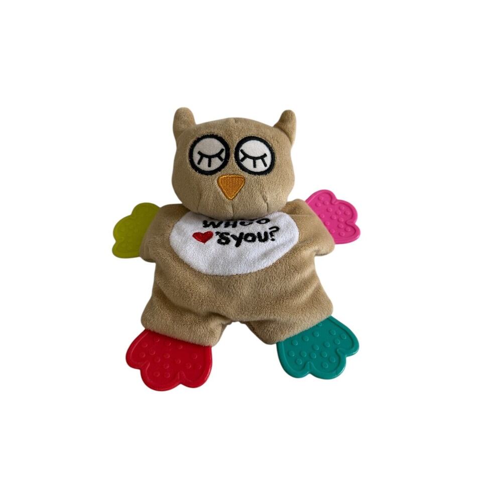 Cribmates Owl Hoot Brown Snuggle Baby Plush Soother Blankie Teether Crib Toy